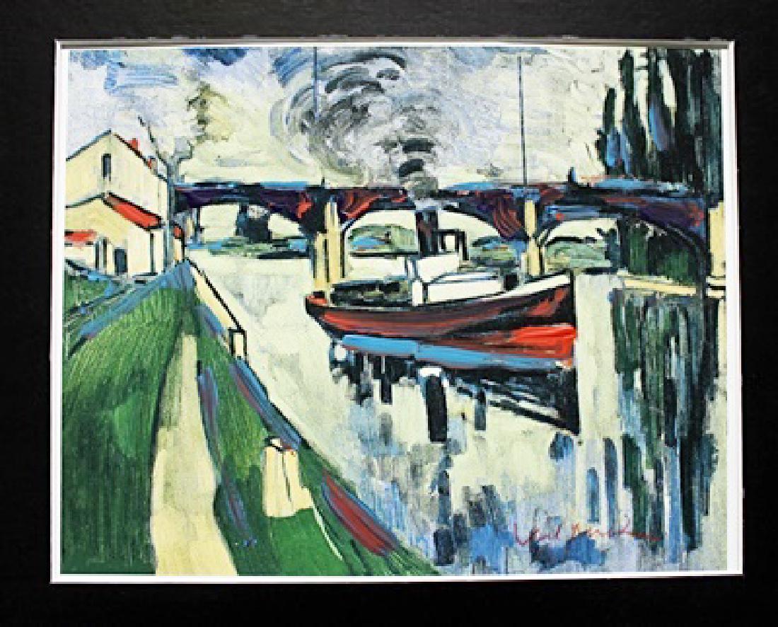 The Seine At Poissy - Maurice De Vlaminck - Lithograph: Lithograph by Maurice De Vlaminck. Maurice de Vlaminck was a French painter. Along with André Derain and Henri Matisse he is considered one of the principal figures in the Fauve movement, a group of
