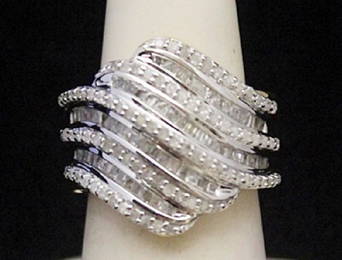 Beautiful 14kt over Silver Ring with Diamonds (156I)