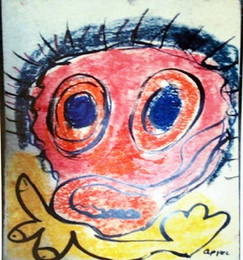 Karel Appel Oil on Paper - The Boy