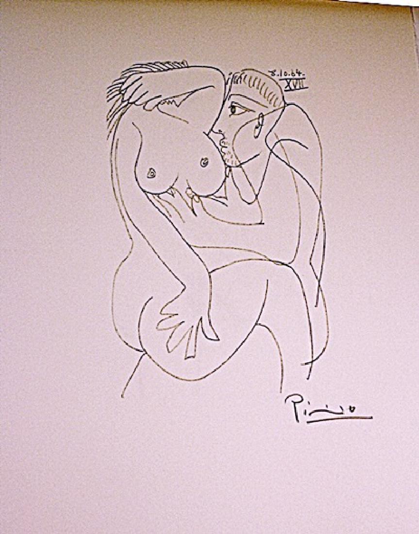 Lithograph after Pablo Picasso: Authentic Lithograph , Bearing an Interpretive Signature of the Artist, Size Approx. 13" x 10" In.