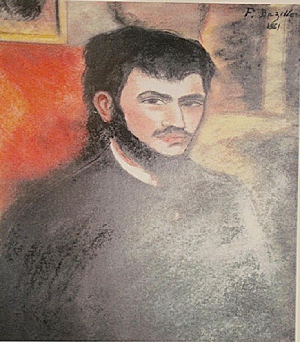 Frederic Bazille - Self Portrait: in the manner of Frederic Bazille "Self Portrait" Pastel on paper circa. 1861, private collection Approx. 19x13in. in the manner of Frederic Bazille was a French painter who helped found the Impressio