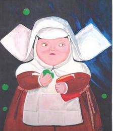 Sor Bernabhet - Fernando Botero - Pastel On Paper