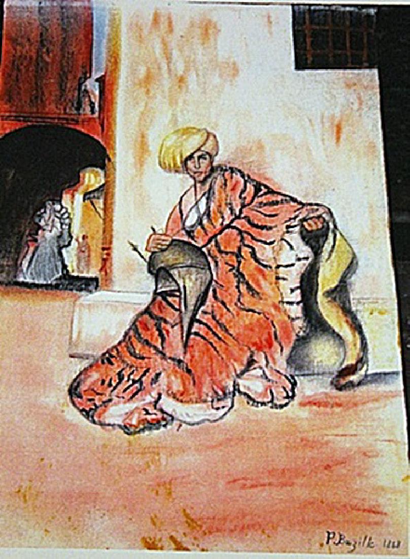 Frederic Bazille - Portrait of Homar: Attributed to in the manner of Frederic Bazille "Portrait of Homar" Pastel on paper circa. 1868, private collection Approx. 19x13in. in the manner of Frederic Bazille was a French painter who helped f