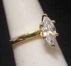 Fine 14kt Gold over Silver Marquise Shape Russian Cubic