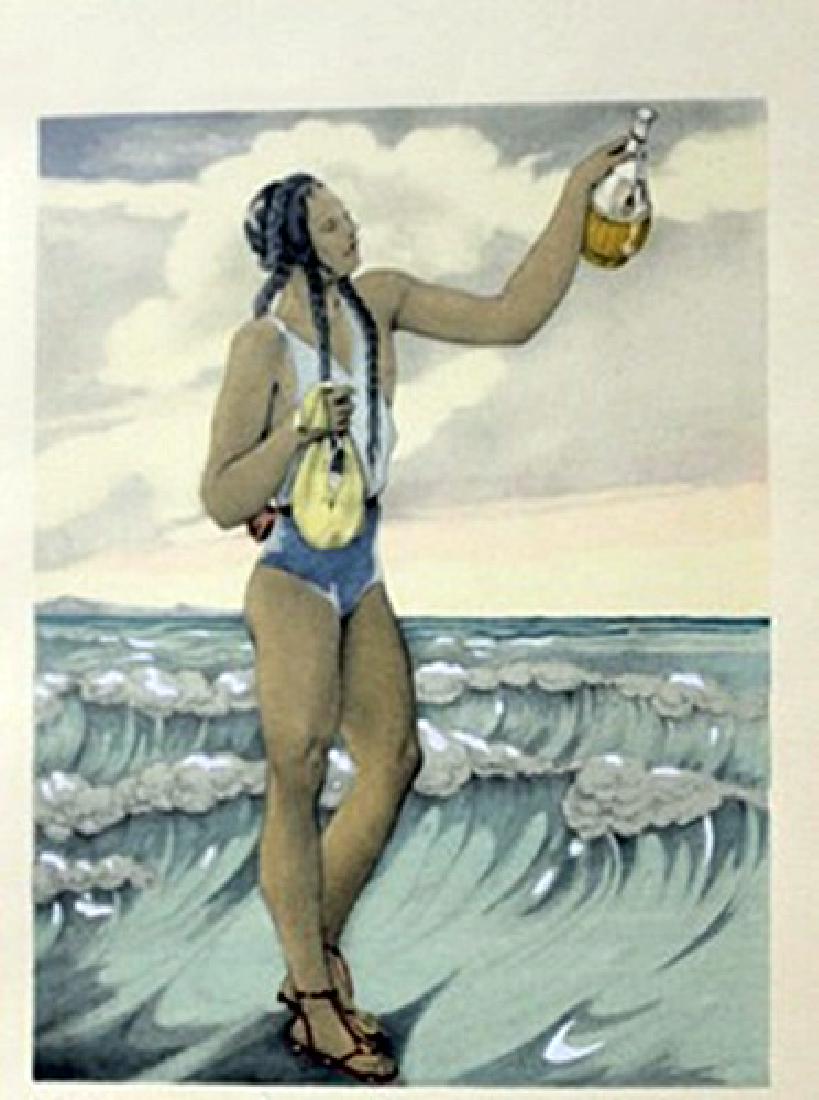 Poured into the sea - Lithgraph - Legrand: Signed, authentic lithograph , approx. unframed size 9x7 .