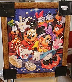 Framed Lithograph "Mickey & Crew Go To The Theatre": Framed Disney Lithograph, Size Approx.. 19" x 23" In.
