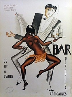 Poster - Bar Des Folies - Josephine Baker: Fine Art Poster Bar Des Folies After Josephine Baker; size approx. 35 x 25 in.
