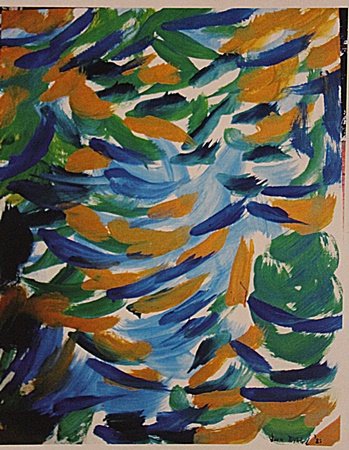 Joan Mitchell - Untitled: Joan Mitchell "Untitled" oil on paper circa. 1960, private collection approx. 16x12in. Joan Mitchell is known for the compositional rhythms, bold coloration, and sweeping gestural brushstrokes of her