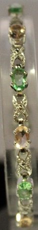 Fancy Sterling Silver Lab Multi Gem Stones Bracelet.: Sterling Silver Lab Multi Gem Stones Bracelet. Alexandrites, Pink Sapphires & Diamonds twt approx 7 cts.