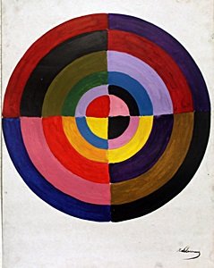 The Circle - Oil Painting - Robert Delaunay: Oil Painting on Paper , Hand Signed, Approximate Size: 19 x 14 Inches