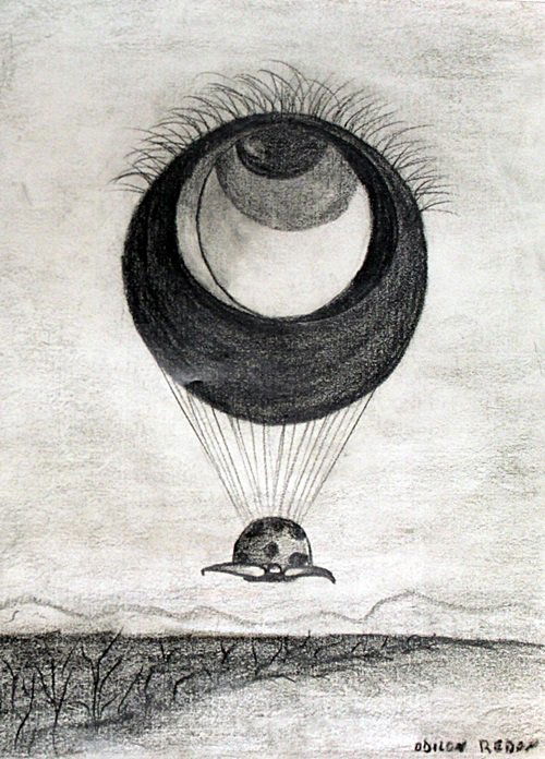 The Eye - Drawing on Paper - Odilon Redon: Drawing on Paper, Hand Signed, Size Approx. 12 x 9 Inches