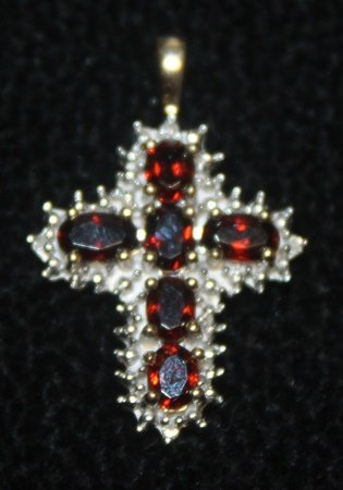 Gorgeous 14 kt Golden Sapphire with Diamonds Cross: Gorgeous 14 kt Golden Sapphire with Diamonds Cross Pendant. 14 kt Gold, Sapphires twt approx. 1.5 cts and Diamonds twt approx. .75 ct VS1 Color G.
