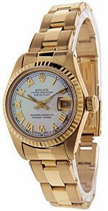 Lady's 18K DateJust Mother Pearl Rolex: Manufacturer: Rolex , Model Name: DateJust , Gender: Women's , Circa: 1982 , Condition: Pre-Owned, Great Overall Condition. Polished and Overhauled (Full Service) , Case: 18K Yellow Gold, 26mm Width (