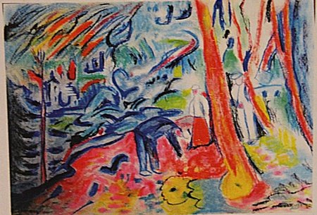 Andre Derain - The Turning Road L'Estaque: Pastel on paper after Andre Derain "The Turning Road L'Estaque" circa 1910, private collection, unframed dimensions approximately 20x14. André Derain was a French artist, painter, sculptor and co-fou
