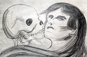 The Lovers 1920' - Drawing on Paper - Edvard Munch: Drawing on Paper, bearing the signature , in the manner of Munch. Approximate size: 12 x 8 1/2 Inches.