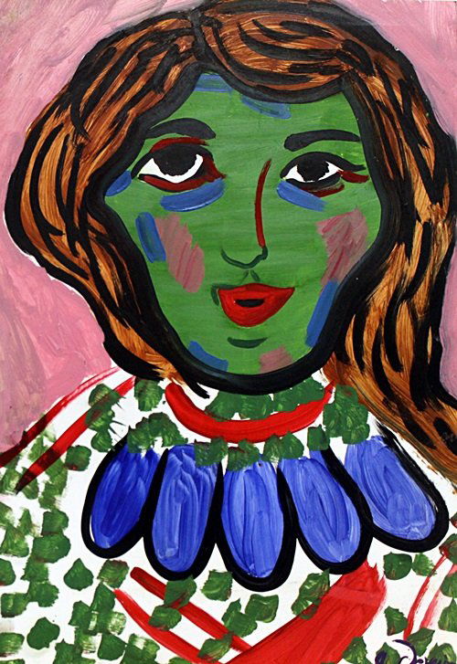 Abigail 1940' - Oil Painting on Paper - Andre Derain: Oil Painting on Paper, bearing the signature ,in the manner of Derain. Size Approx. 19 x 13 inches