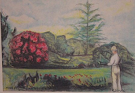 Eugene Boudin - Untitled: in the manner of Eugene Boudin "Untitled" pastel on paper circa.1872, private collection Approx. 19x13in. Boudin one of the first French landscape painters to paint in the open air, directly from natu