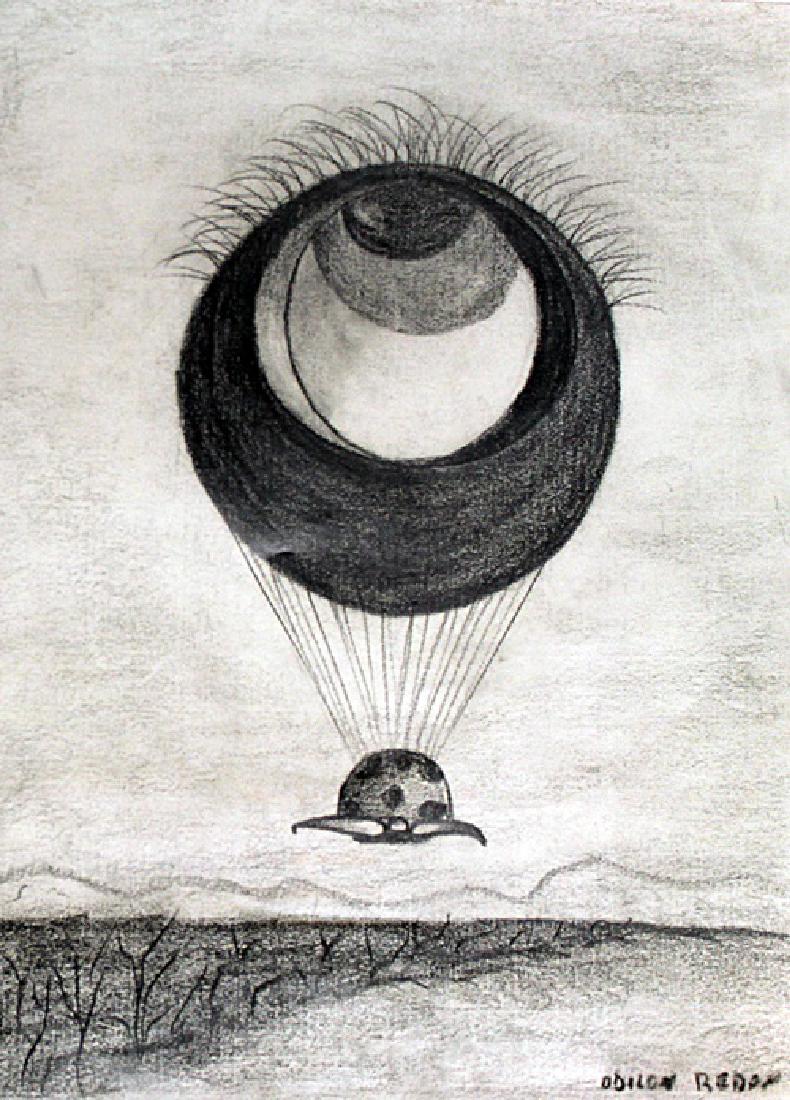 The Eye - Drawing on Paper - Odilon Redon: Drawing on Paper, bearing the signature , in the manner of Redon. Size Approx. 12 x 9 Inches