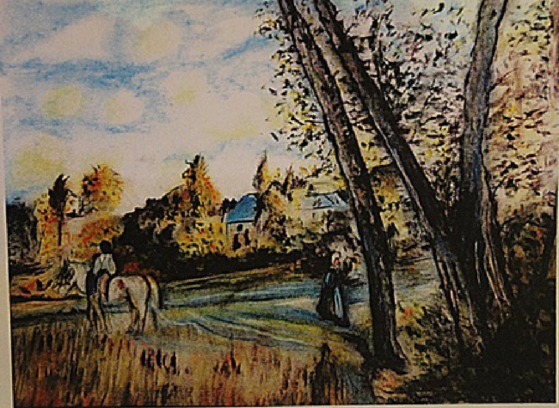 Frederic Bazille - View of the Village: in the manner of Frederic Bazille "View of the Village" Pastel on paper circa. 1850, private collection Approx. 19x13in. in the manner of Frederic Bazille was a French painter who helped found the Imp