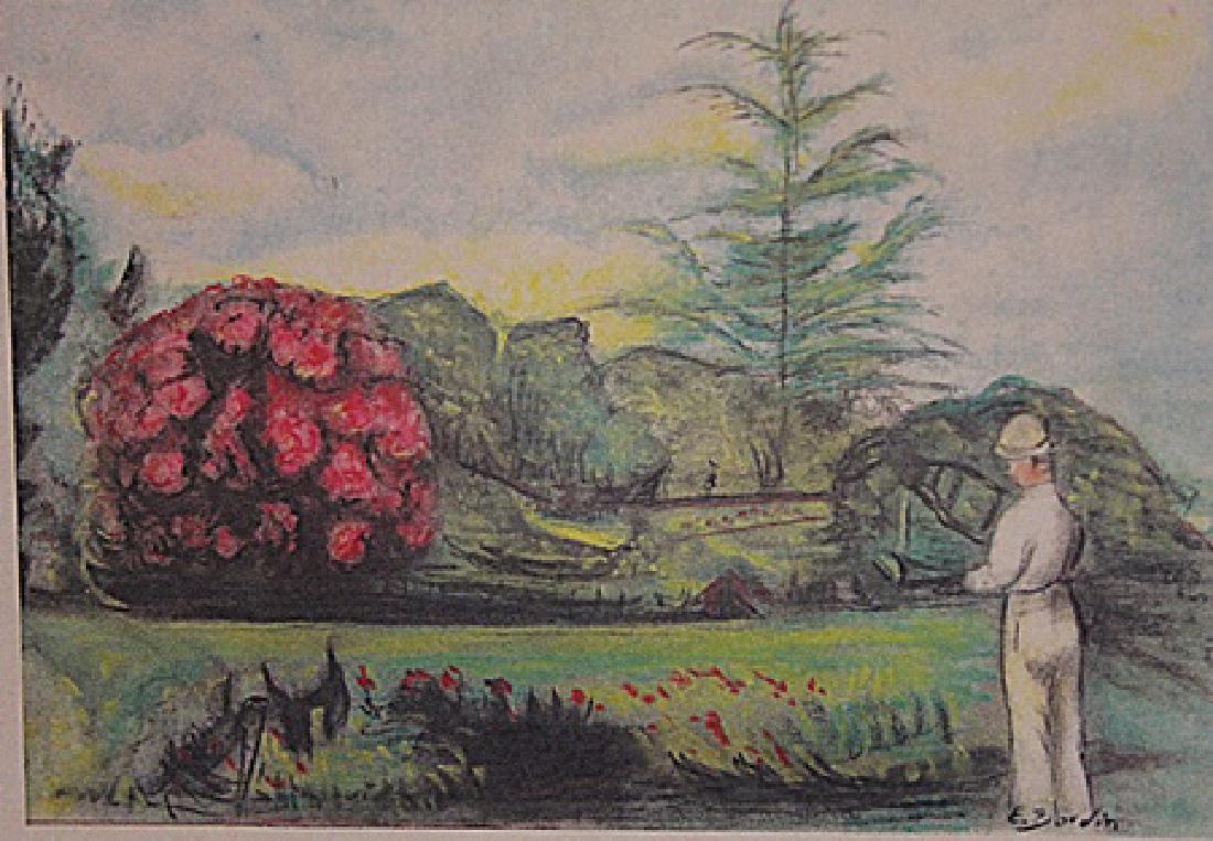 Eugene Boudin - Untitled: in the manner of Eugene Boudin "Untitled" pastel on paper circa.1872, private collection Approx. 19x13in. Boudin one of the first French landscape painters to paint in the open air, directly from natu