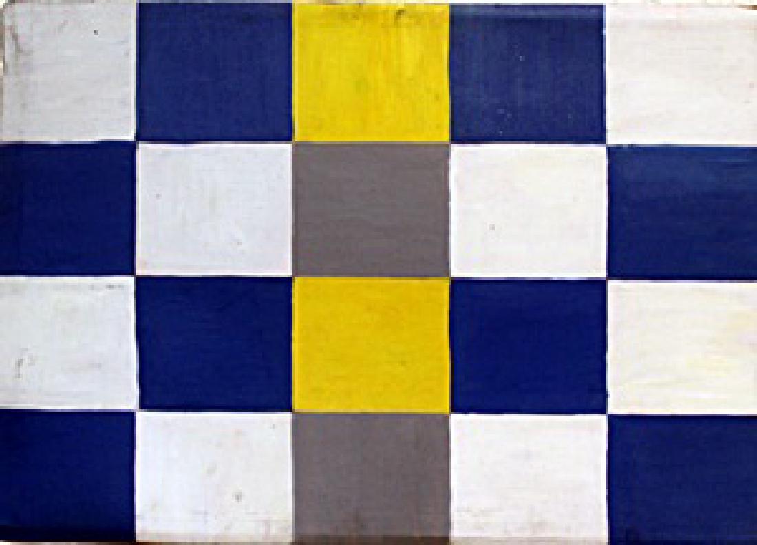 Oil Painting on Paper - Sean Scully 94': Oil Painting on Paper, bearing the signature on the Reverse Side of Painting,in the manner of Sean Scully Size Approx. 19 x 13 Inches