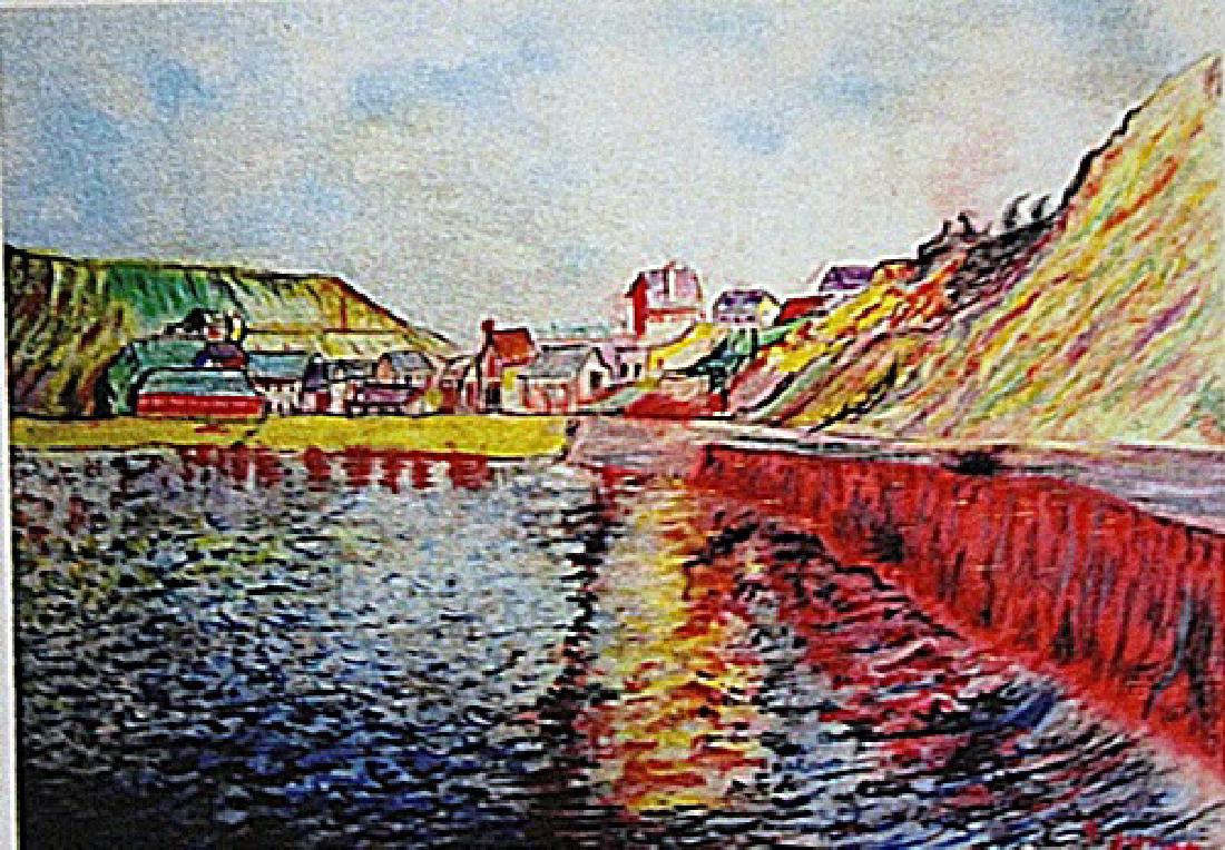 Paul Signac - Untitled: In the manner of Paul Signac "Untitled" pastel on paper circa. 1910, private collection approx. 19x13in. Signac was a French Neo-Impressionist painter who, working with Georges Seurat, helped develop
