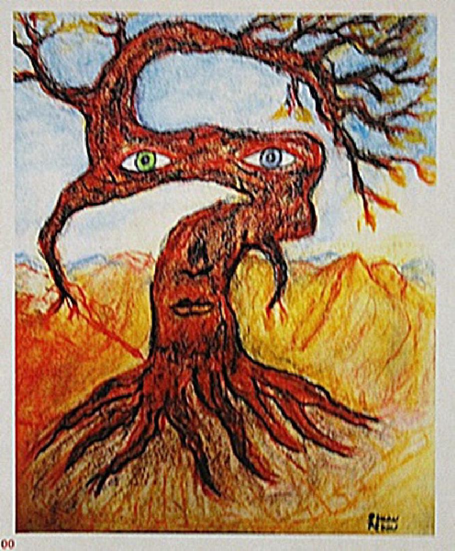 Odilon Redon - The Tree: In the manner of Odilon Redon "The Tree" pastel on paper circa. 1935, private collection approx. 9x11in. Known for his unique blend of artistic naturalism and symbolic subject matter, In the manner of