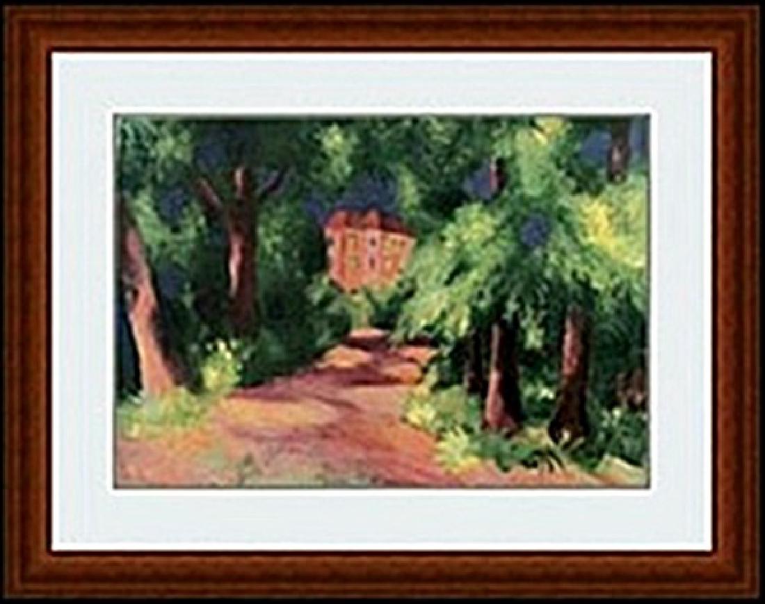 ROTES HAUS IM PARK AUGUST MACKE: authentic lithograph , IMAGE SIZE: 25 11/16X17 3/4" FRAMED SIZE: 37 1/8X29 1/4"