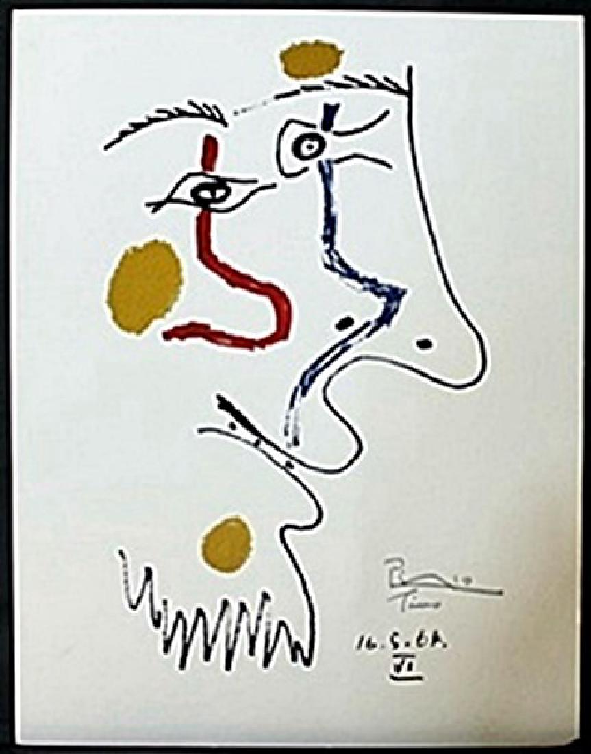 Lithograph Pablo Picasso: authentic lithograph Pablo Picasso, signed the artist. Size approx. 13 x 10 in. Pablo Picasso (October 25th 1881 - April 8th 1973), also known as Pablo Ruiz y Picasso, was singular in the art world. N