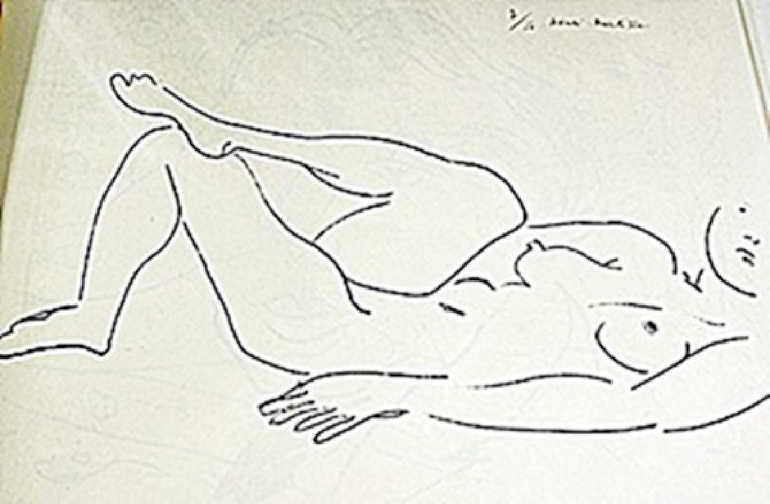 Lithograph Henri Matisse: authentic lithograph , TITLED "ETUDE DE JAMBERS IV (DEMI-LUNE)", CIRCA 1925. Size Approx. 10 x 12 In.