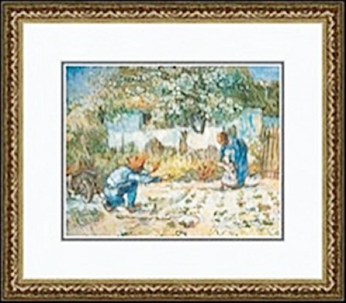 FIRST STEPS VINCENT VAN GOGH: authentic lithograph , IMAGE SIZE: 10X8", FRAMED SIZE: 16 5/16X145/16"