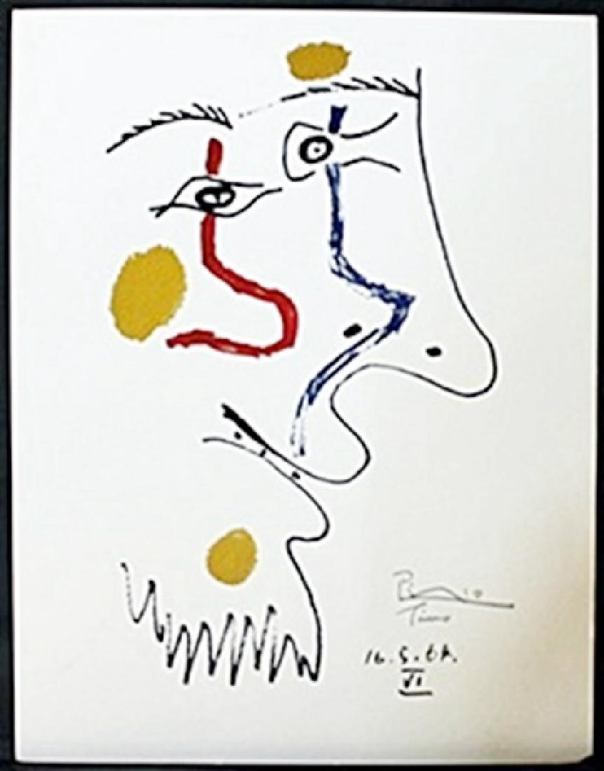 Lithograph Pablo Picasso: authentic lithograph Pablo Picasso, signed the artist. Size approx. 13 x 10 in. Pablo Picasso (October 25th 1881 - April 8th 1973), also known as Pablo Ruiz y Picasso, was singular in the art world. N