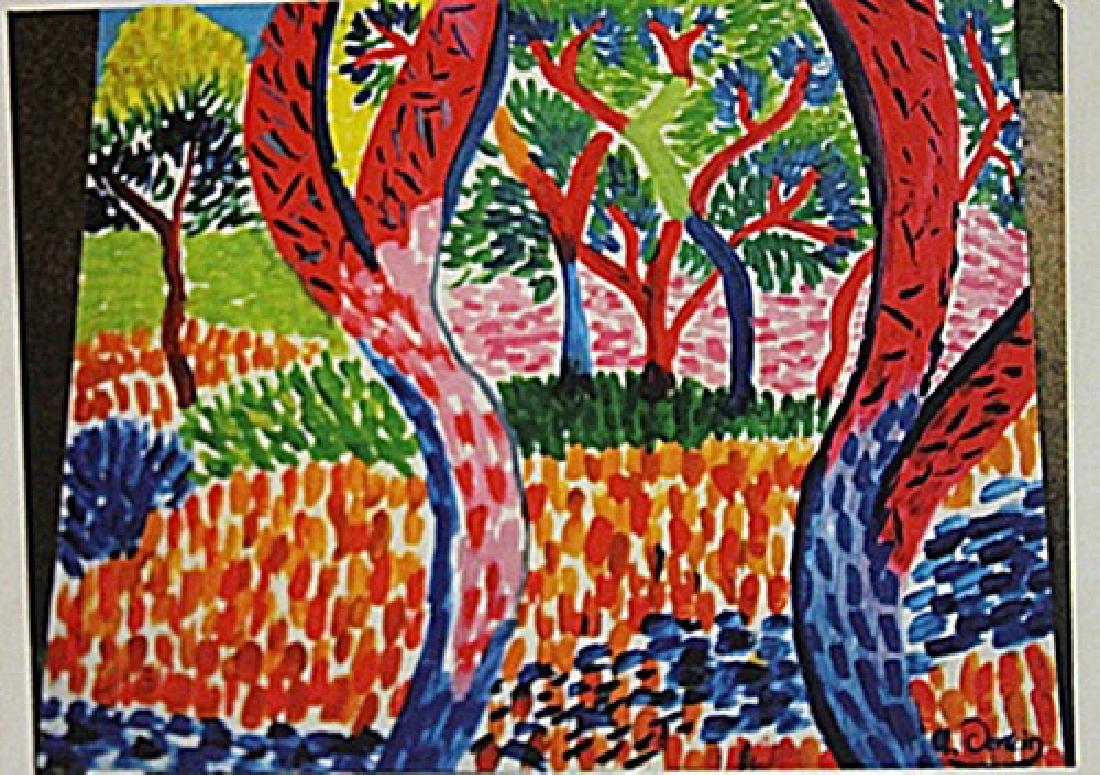 Andre Derain - The Forest: Oil on paper in the manner of Andre Derain "The Forest" circa 1935, private collection, unframed dimensions approximately 16x13. André Derain was a French artist, painter, sculptor and co-founder of
