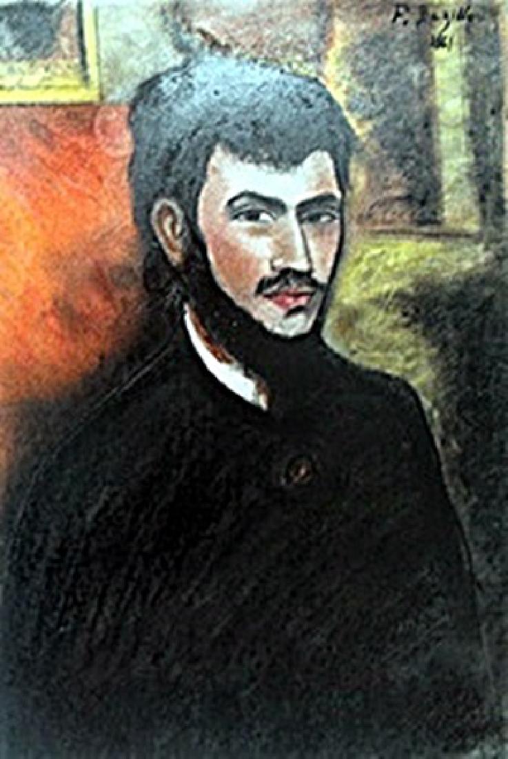 Self Portrait II Pastel Frederic Bazille: bearing the signature and Dated, Pastel Drawing on Paper, in the manner of Frederic Bazille, Size Approx. 19 x 13 inches