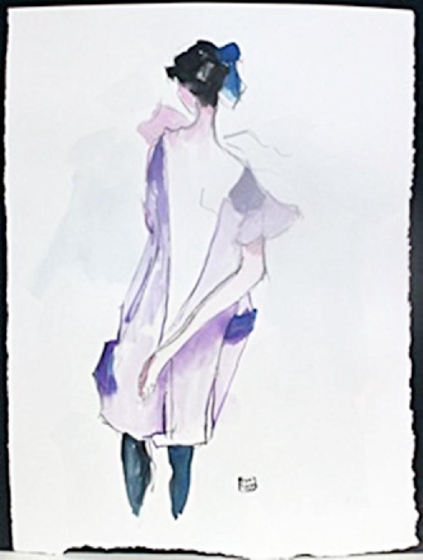 Watercolor Painting; Signed Egon Schiele: Watercolor Painting on Paper, signed Authentic Egon Schiele, Approximately 11" x 15" In.