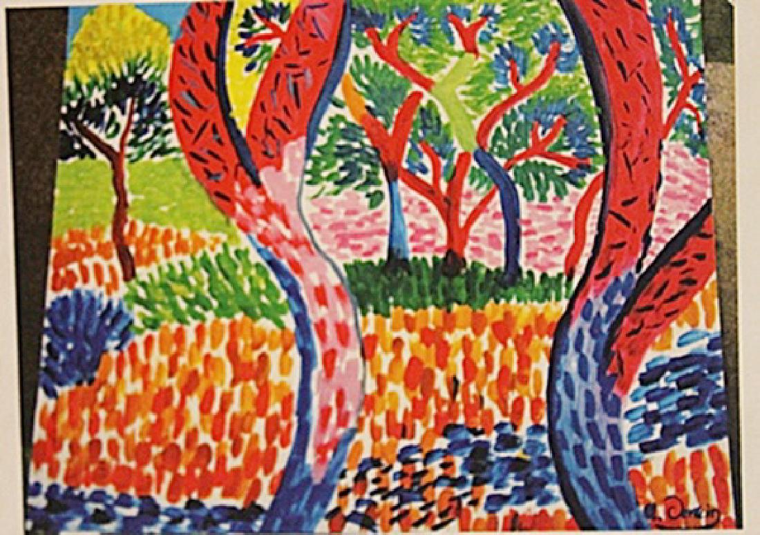 Andre Derain - The Forest: Oil on paper in the manner of Andre Derain "The Forest" circa 1935, private collection, unframed dimensions approximately 16x13. André Derain was a French artist, painter, sculptor and co-founder of