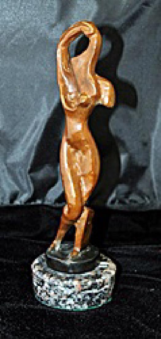 Signed Limited Edition Bronze Archipenko: Old recast patina bronze sculpture Alexander Archipenko, bearing a signature in a limited edition. Dimensions approx 9 x 5 x 5.