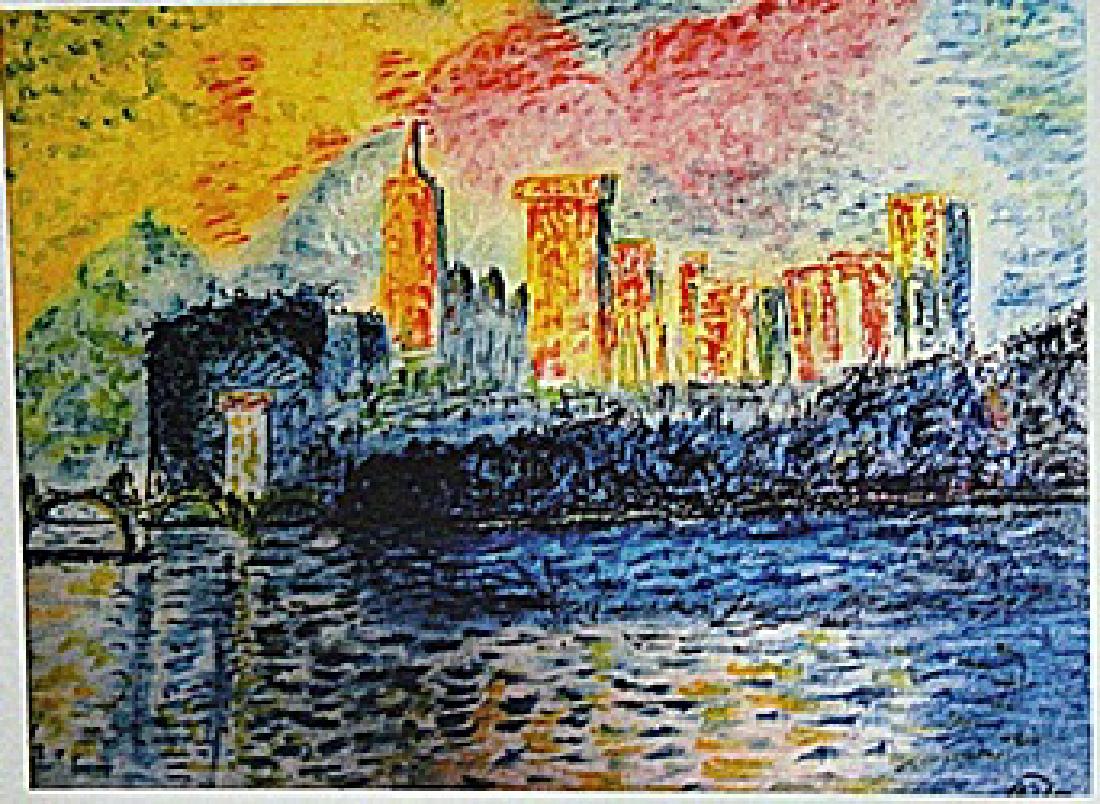 Andre Derain - The Palace Rivera: Oil on paper in the manner of Andre Derain "The Palace Rivera" circa 1930, private collection, unframed dimensions approximately 19x14. André Derain was a French artist, painter, sculptor and co-foun