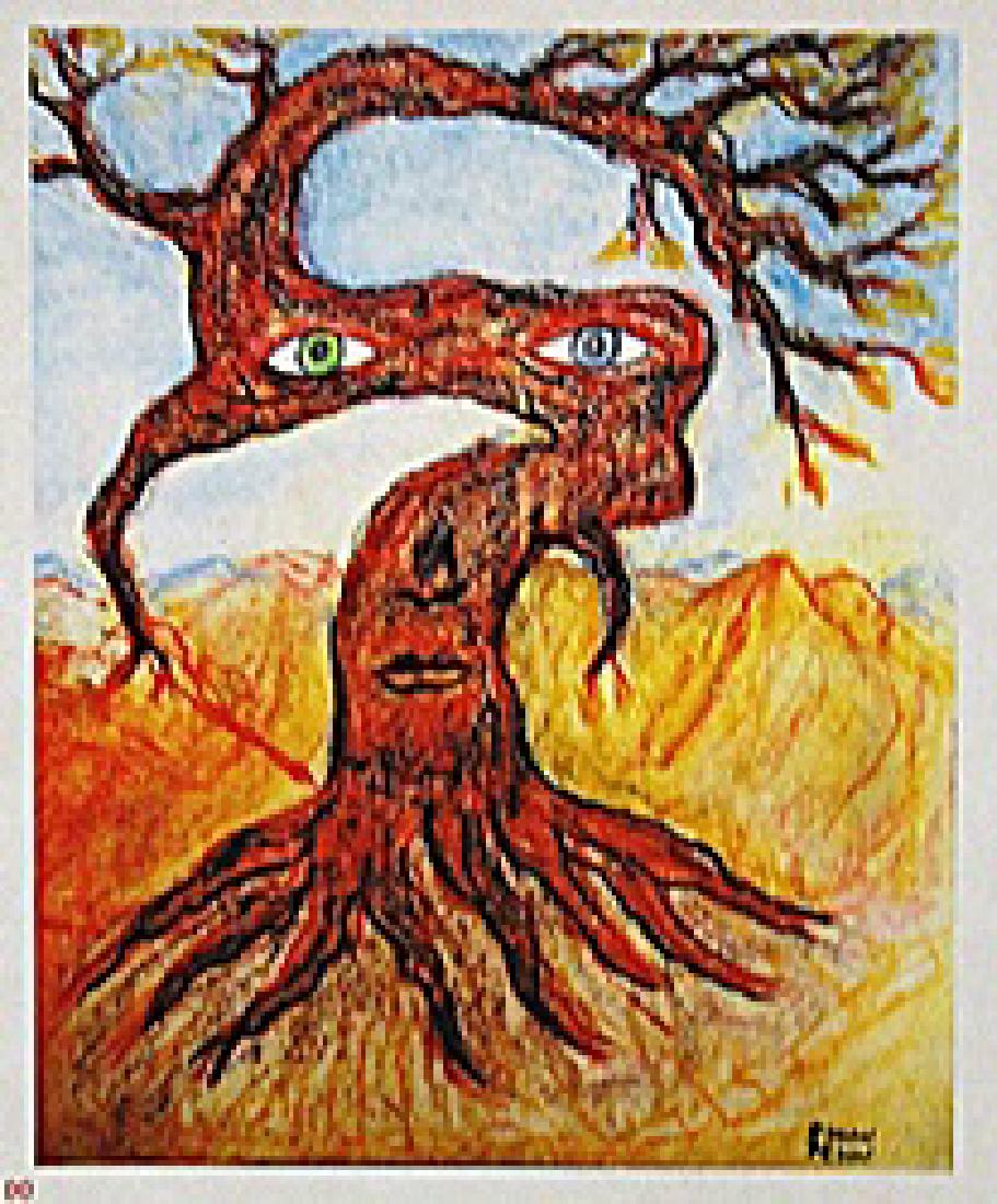 Odilon Redon - The Tree: In the manner of Odilon Redon "The Tree" pastel on paper circa. 1935, private collection approx. 9x11in. Known for his unique blend of artistic naturalism and symbolic subject matter, In the manner of