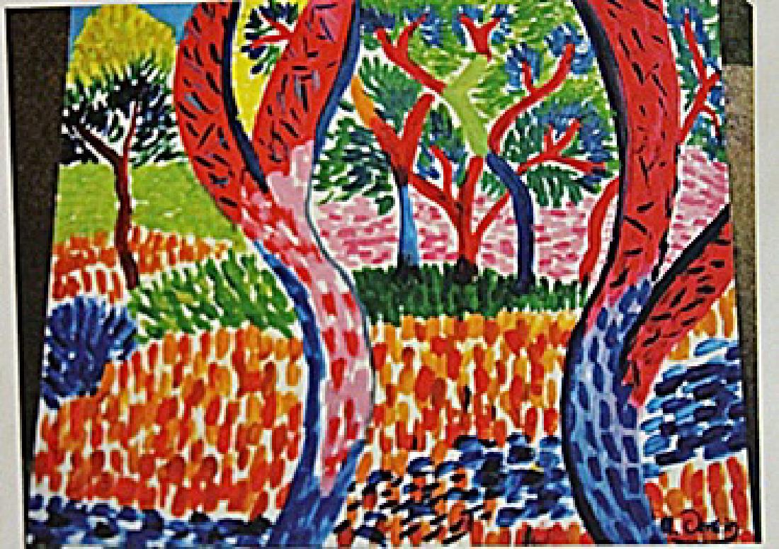 Andre Derain - The Forest: Oil on paper in the manner of Andre Derain "The Forest" circa 1935, private collection, unframed dimensions approximately 16x13. André Derain was a French artist, painter, sculptor and co-founder of