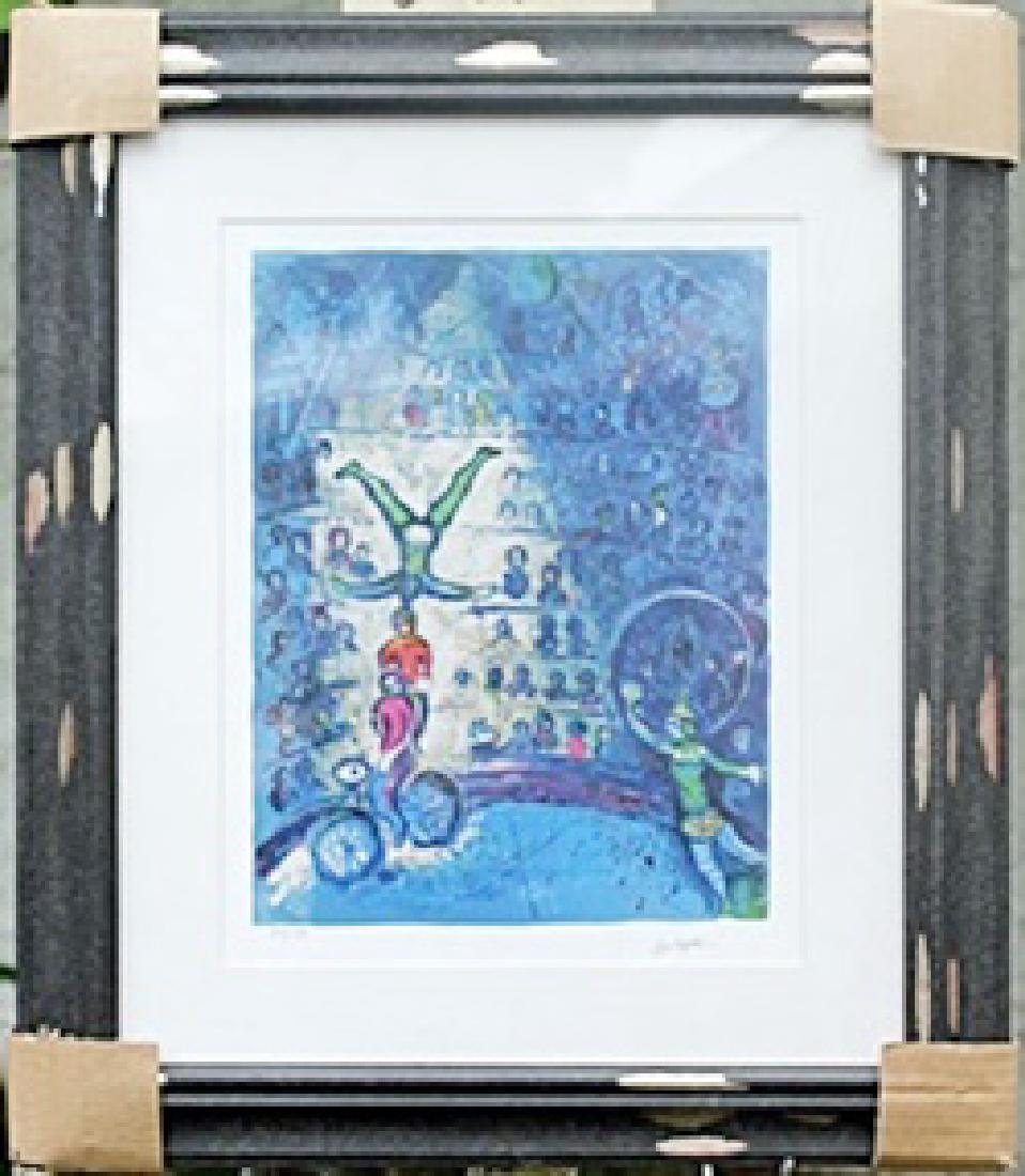 "Le Cirque VII" Marc Chagall: Framed, Limited Edition, authentic lithograph , signed, Approximately 19 1/2" x 16 3/4" In.