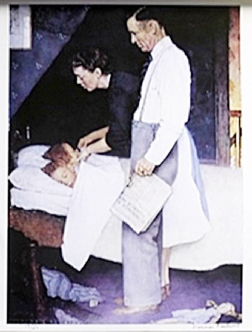 Lithograph "Freedom of Fear" Norman Rockwell: authentic lithograph "Freedom of Fear" Norman Rockwell, signed, size approx. 14 x 11 in.