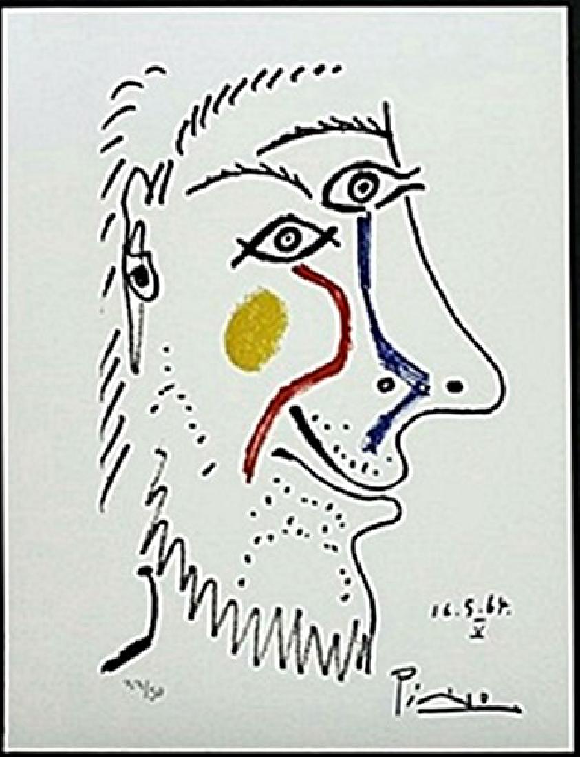 Lithograph Pablo Picasso: authentic lithograph Pablo Picasso, Double Signature. Size approx. 10 1/2 x 14 in. Pablo Picasso (October 25th 1881 - April 8th 1973), also known as Pablo Ruiz y Picasso, was singular in the art world