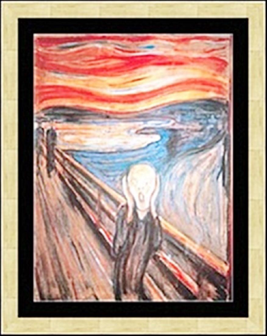 THE SCREAM EDVARD MUNCH: authentic lithograph , IMAGE SIZE: 23 5/8X31 1/2", FRAMED: 31 7/8X39 3/4"