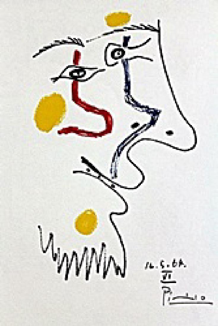 Le Fout De Bonheur BY PABLO PICASSO: HAND PULLED AND SIGNED . IMAGE SIZE:10X13". ATTRIBUTED TO PABLO PICASSO. Pablo Ruiz y Picasso, known as Pablo Picasso (25 October 1881 – 8 April 1973) was a Spanish painter, sculptor, printmaker, ce