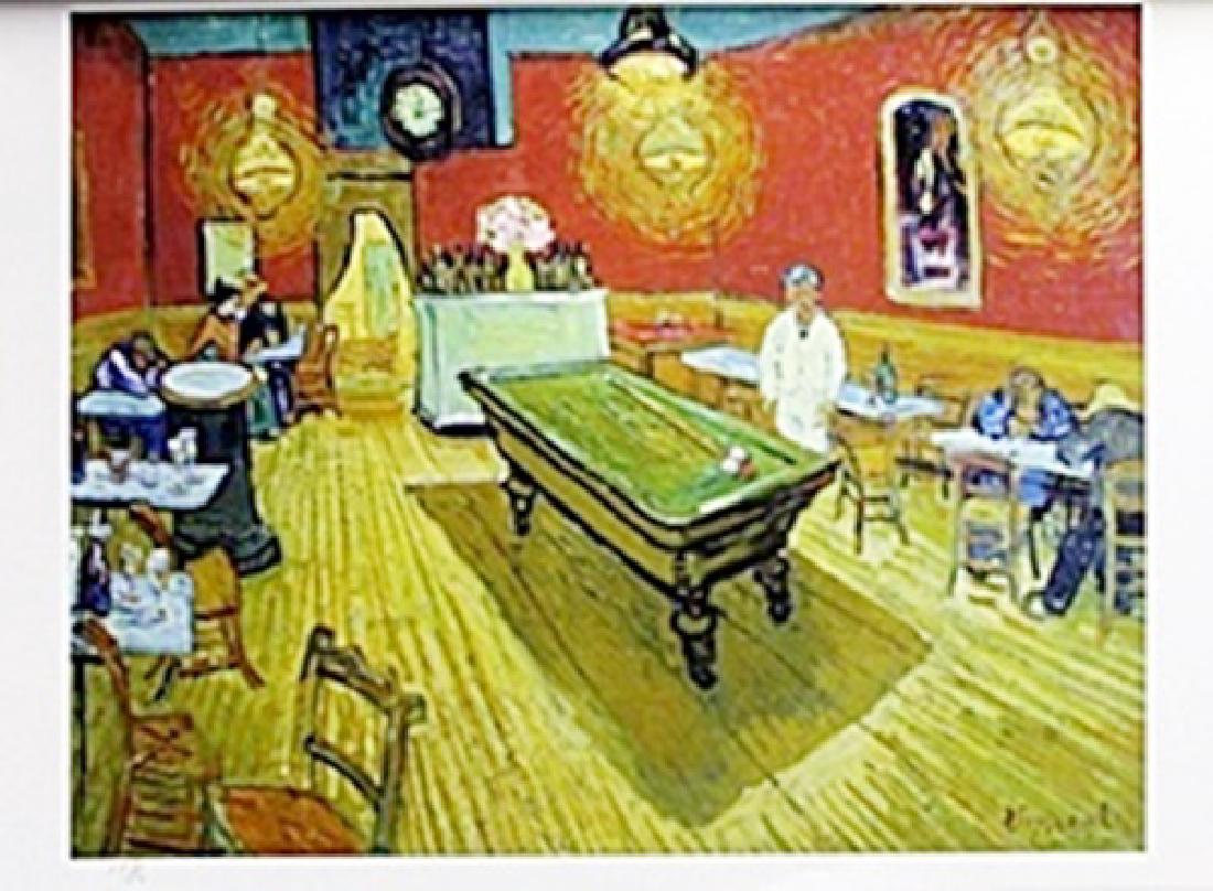 Lithograph "The Rec Room" Vincent Van Gogh: authentic lithograph "The Rec Room" Vincent Van Gogh, limited edition, signed, size approx. 11 1/2 x 16 1/2 in.