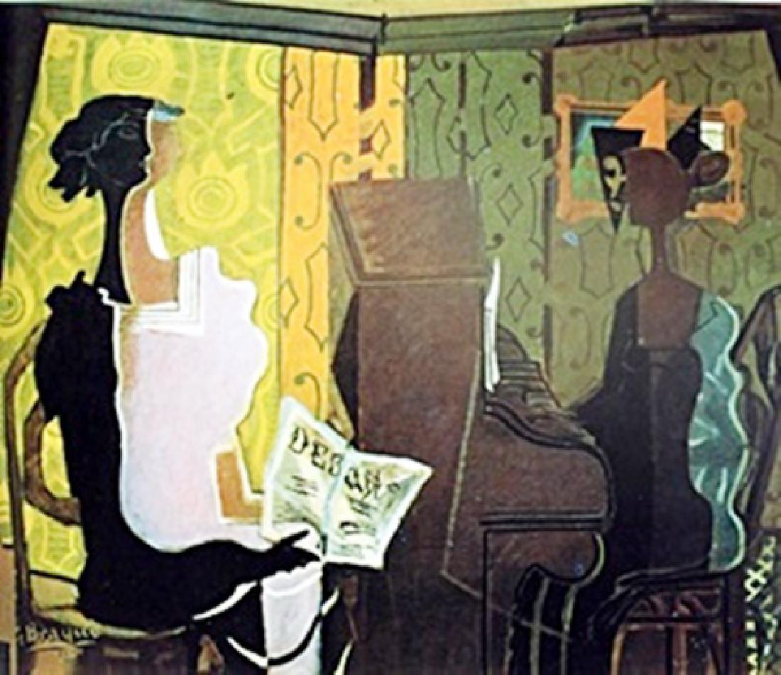 "Music Lesson" Georges Braque: authentic lithograph , signed, Approximately 11" x 15" In.