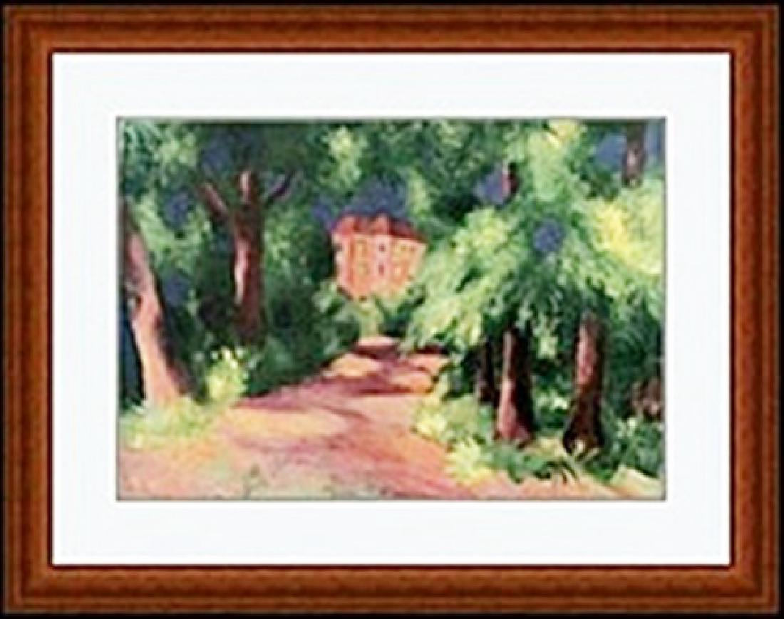 ROTES HAUS IM PARK AUGUST MACKE: authentic lithograph , IMAGE SIZE: 25 11/16X17 3/4" FRAMED SIZE: 37 1/8X29 1/4"