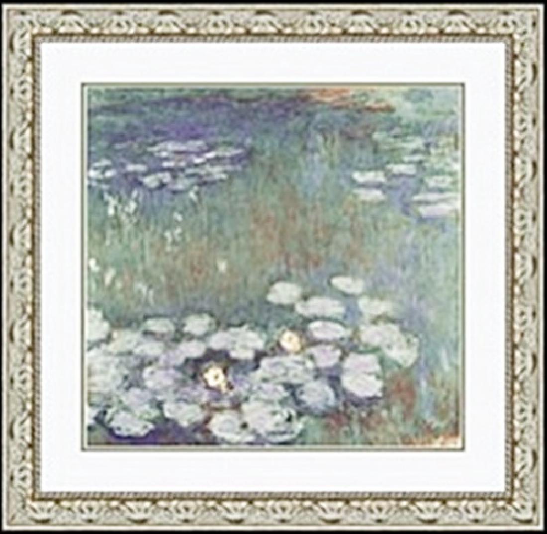 WATER LILLIES CLAUDE MONET: authentic lithograph , IMAGE SIZE; 23 1/2X22 1/2", FRAMED SIZE: 34 5/16X33 5/16"