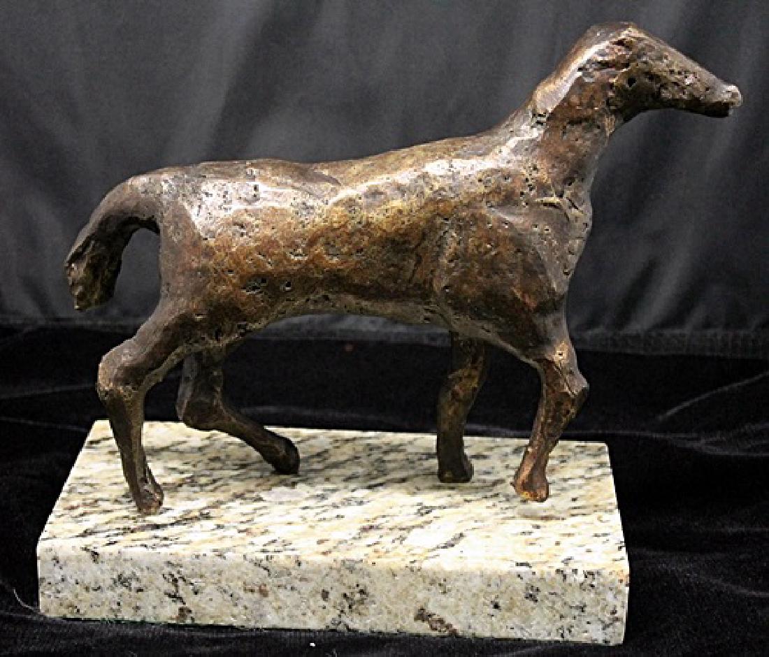 Bronze Sculpture - Edgar Degas: In our opinion a work from the artist’s model, originating in his circle and cast during his lifetime or shortly thereafter, in the manner of Edgar Degas, Bronze Sculpture on a Marble Base.